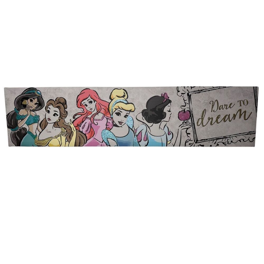 Disney “Dare to Dream” princess 9” x 36” canvas wall art   #M-1939